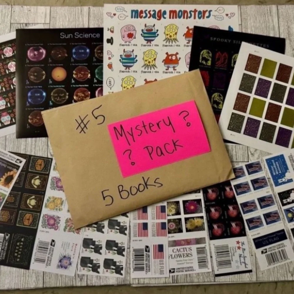 100 MYSTERY forever Stamps (5 books/sheets) - Picture 1 of 1